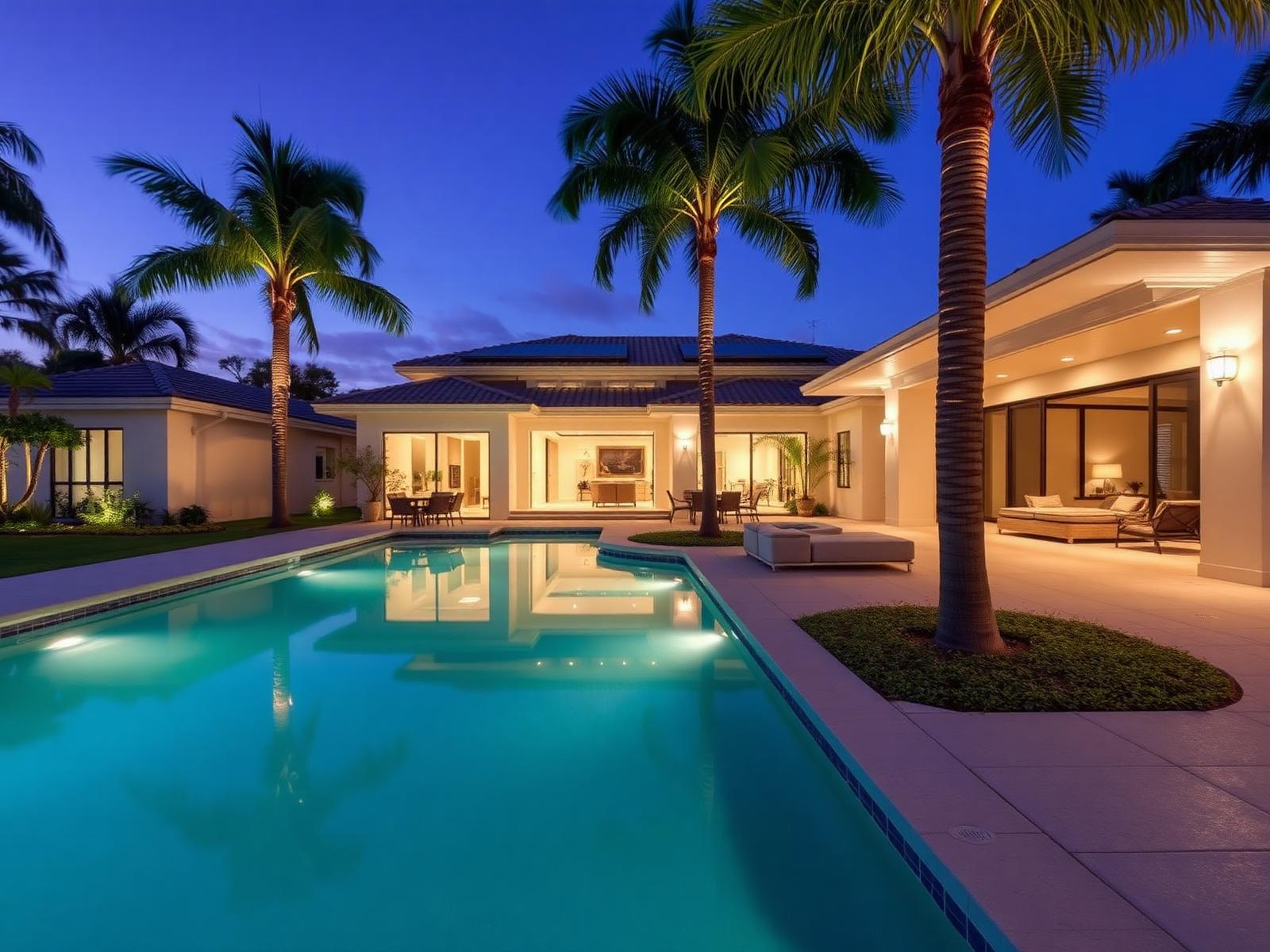 Diamond Precision Group South Florida luxury home renovation at dusk