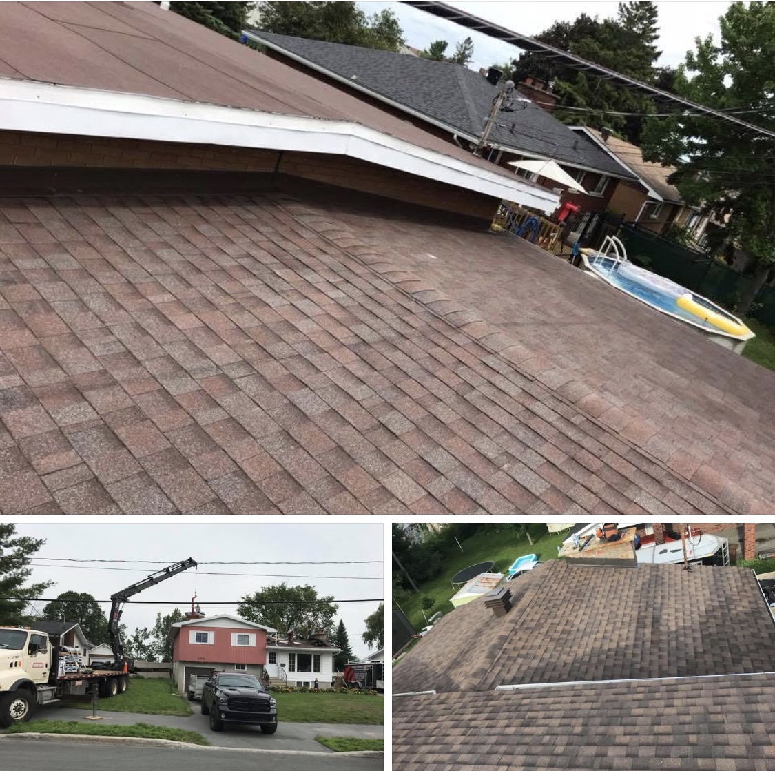 Architectural shingle roof installation on residential home
